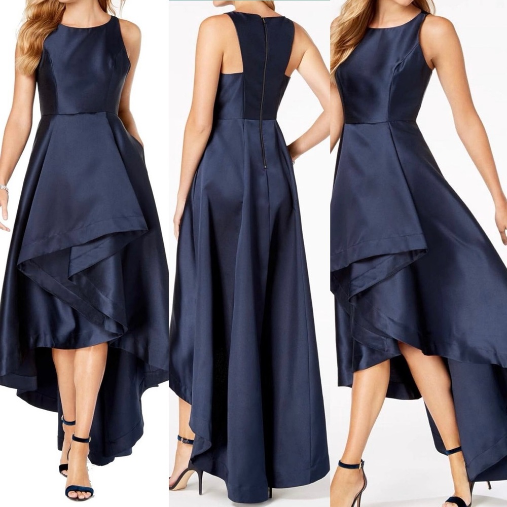 Size 12 Adrianna Papell Women's Mikado High Low Gown